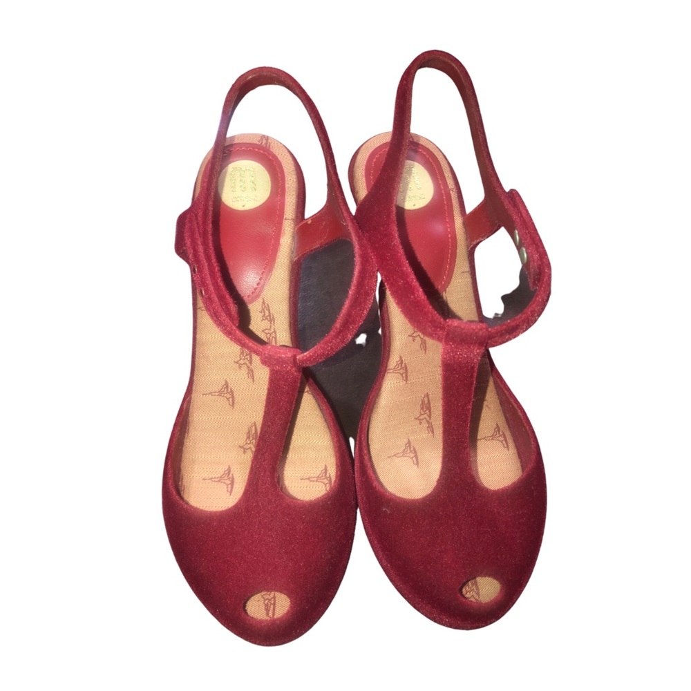 Melissa Red Peep Toe Heels